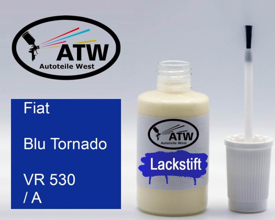 Fiat, Blu Tornado, VR 530 / A: 20ml Lackstift, von ATW Autoteile West.
